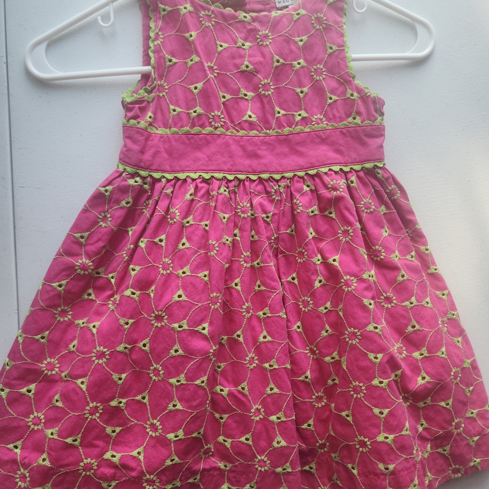 Maggie & Zoe Pink and Green Floral Kids Dress
